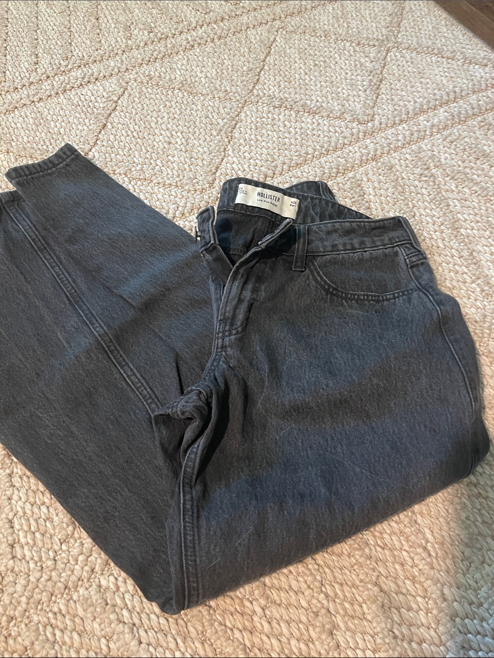 Hollister woman’s  Dark Charcoal Relaxed Jeans